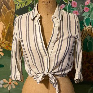 Cropped Cute Striped Blouse